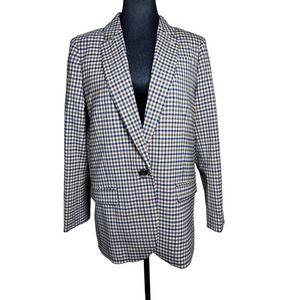 J.CREW Tollegno 1900 Alfie Plaid Italian Stretch Wool Blazer Size 10 0374